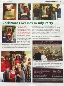 'Christmas Love Box in July Party' Article from 'Inside the Gates' Publication